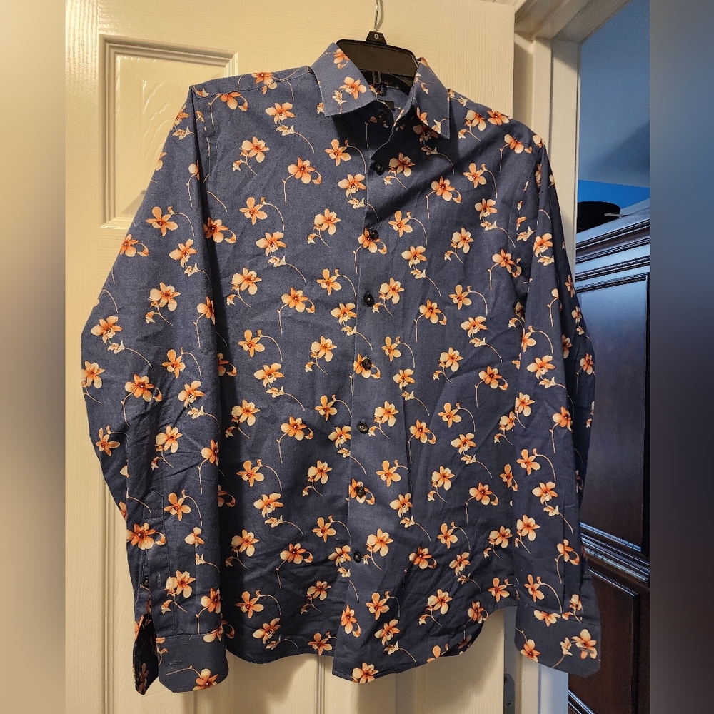 Floral Blue Men's Shirt